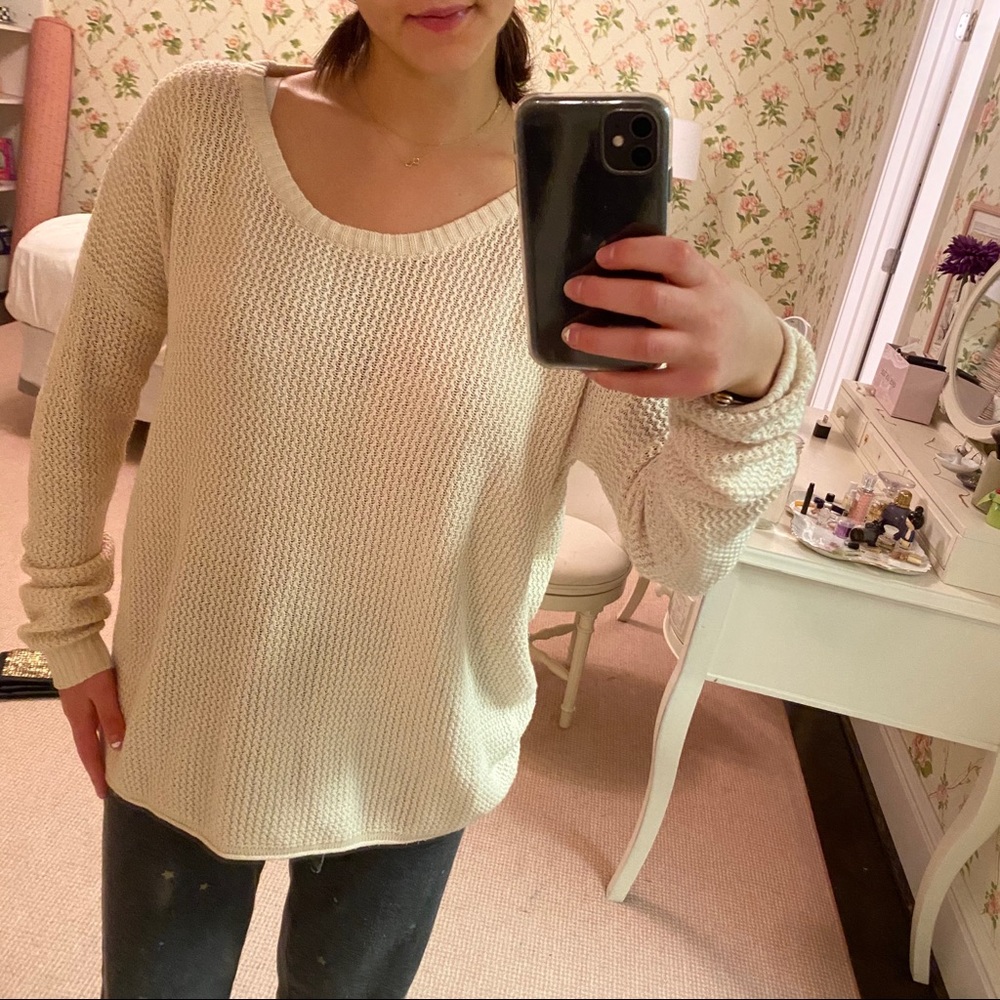 LF knit oversized reversible sweater in cream 🤍 - Picture 6 of 15